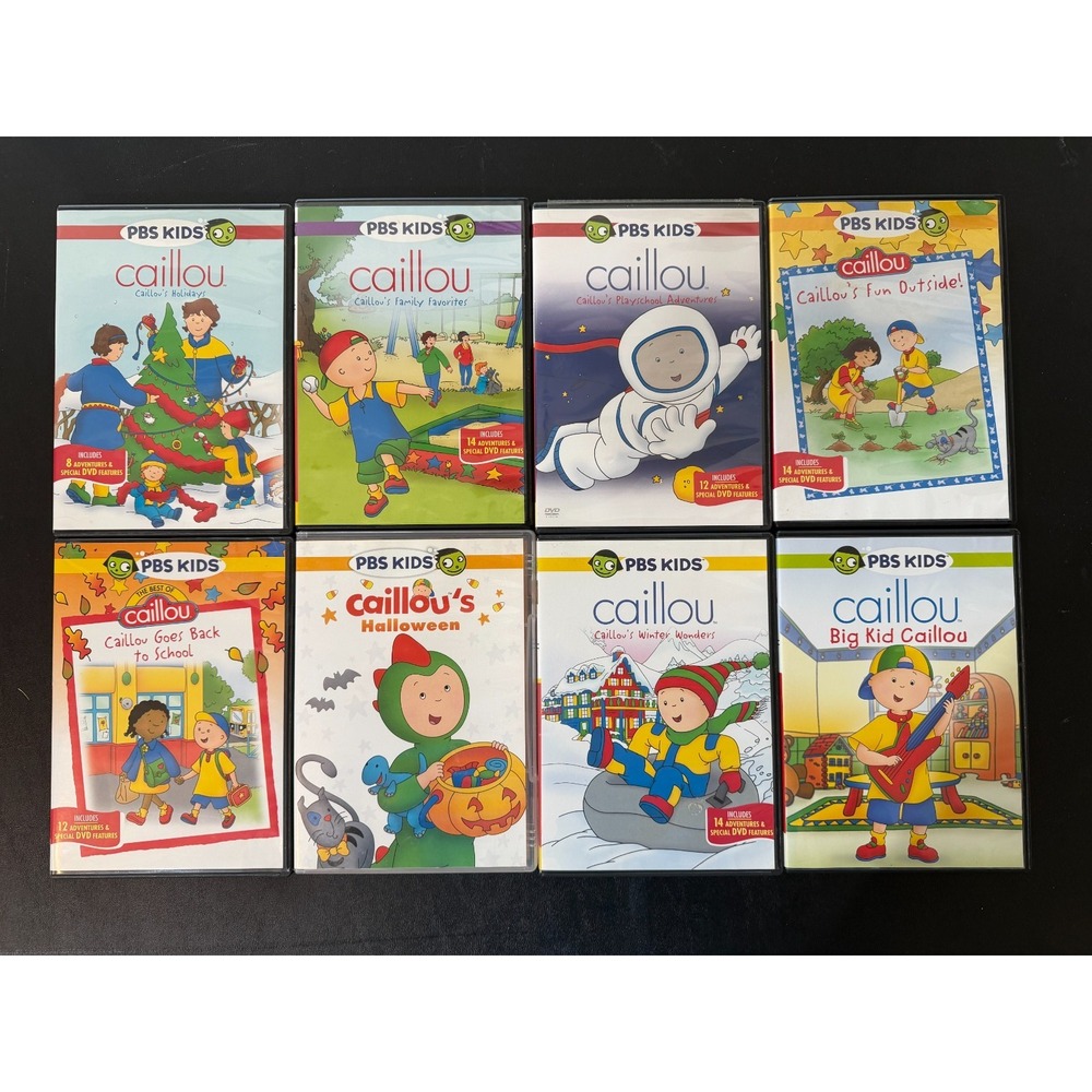 Caillou DVDs PBS Kids Lot Of 8 Excellent Condition - Picture 1 of 1